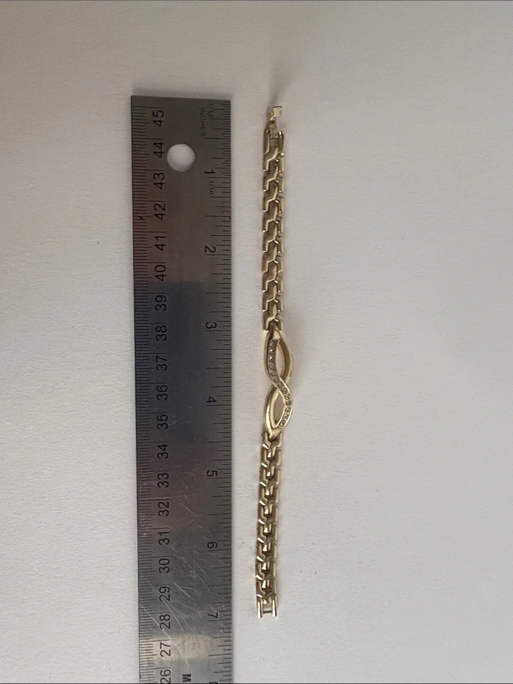 Gold Infinity Link Bracelet Sparkle Accent Women Jewelry